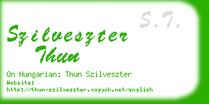szilveszter thun business card